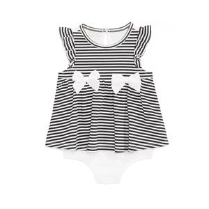First Impressions Striped Skirted Romper